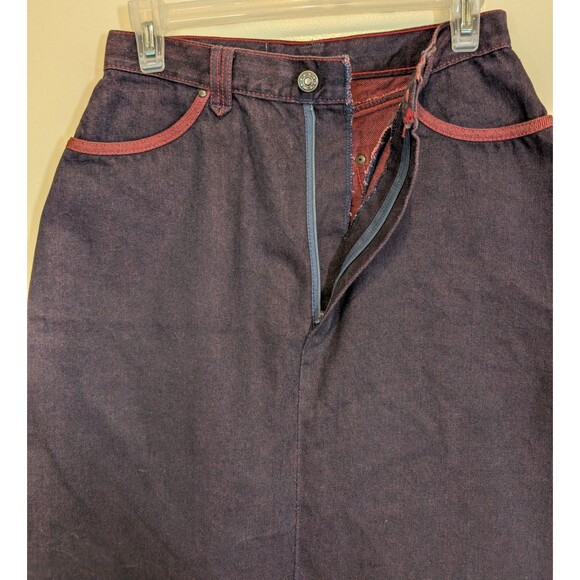 John Sullivan For Pioneer Wear Vintage Women Midi Skirt Denim Western Size 11/12 - Picture 9 of 12